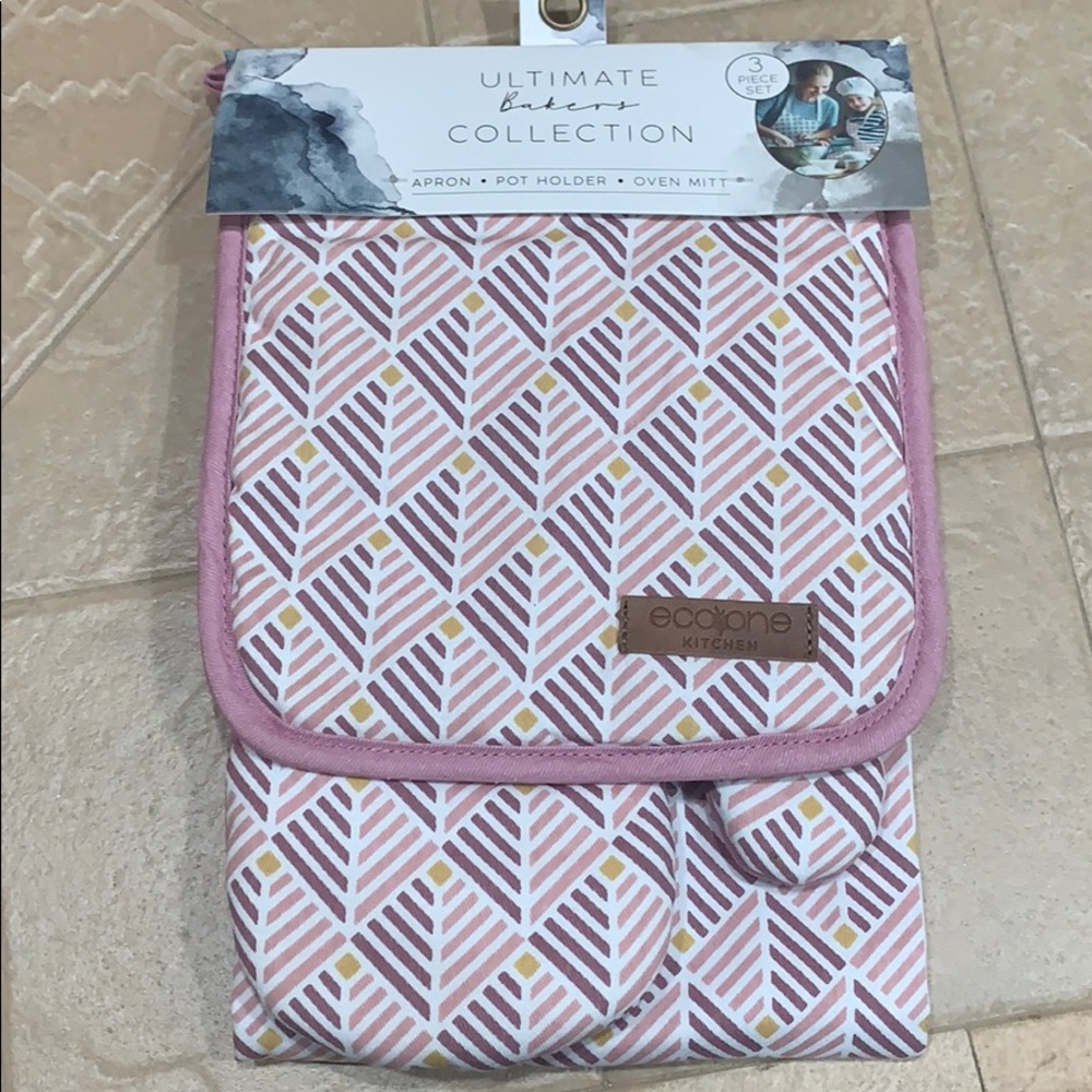 Eco One 3 pc Set Apron/Oven Mitt/Potholder